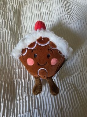Holiday Gingerbread Plush - Brown with White & Red